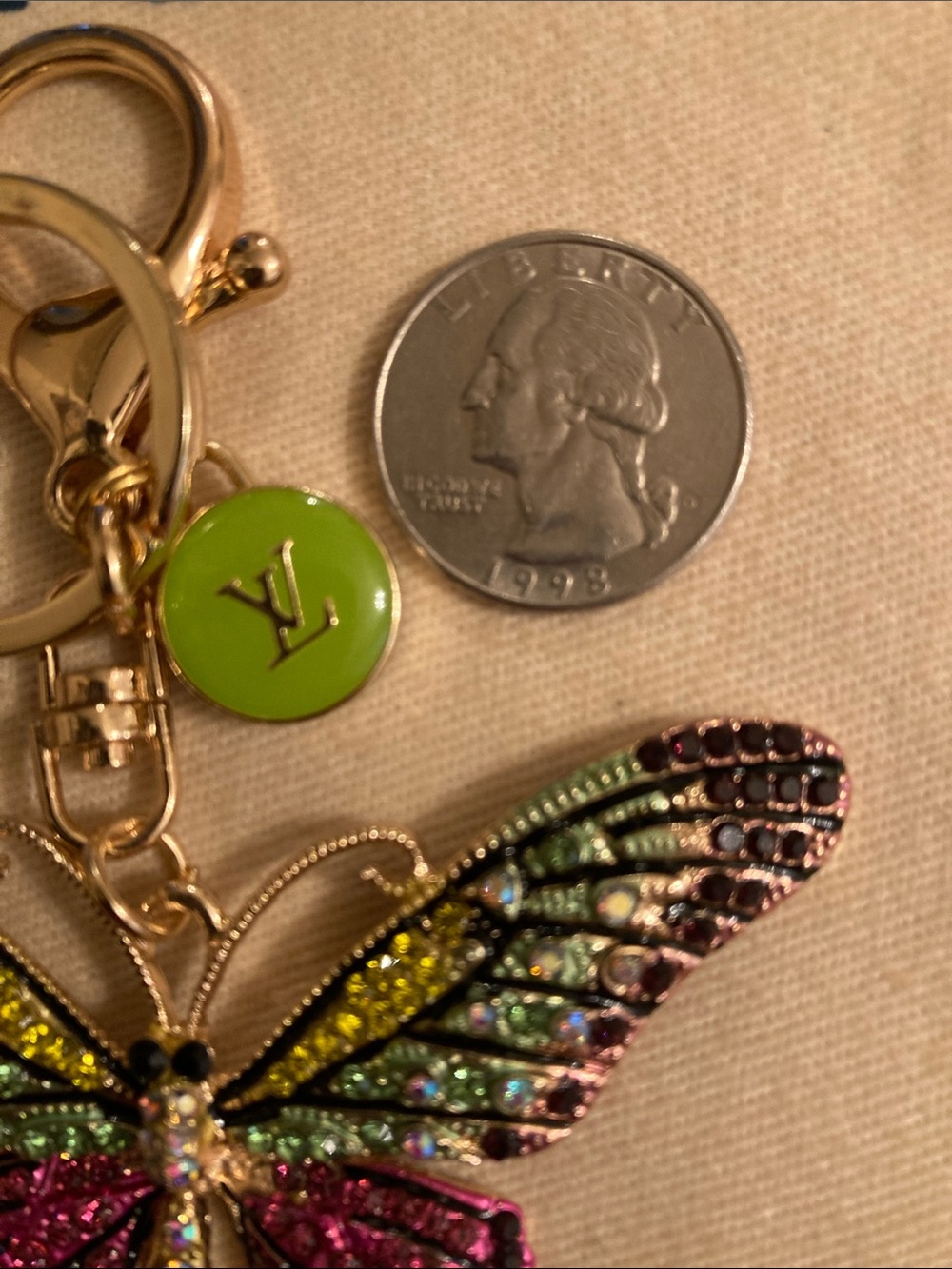 Louis Vuitton Upcycled Butterfly 🦋 Charm Purse Charm/Keychain NWOT - Picture 3 of 9
